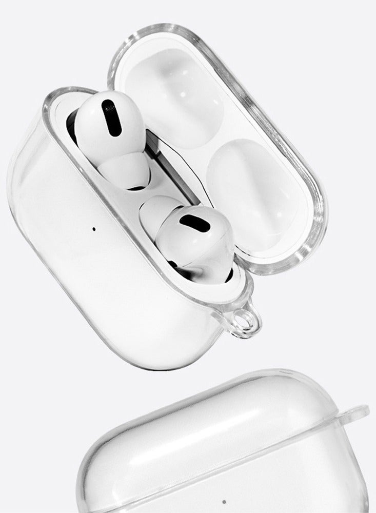 CATANES Airpod Pro Crystal Clear Shockproof Case Transparent Ultra Slim Cover with Keychain Carabiner - Image 4