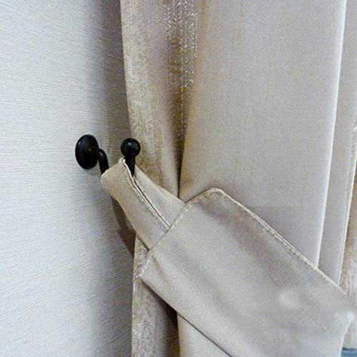 Hdtyyln 2 Pairs Curtain Hooks for Drapes, European Style Curtain Hook, Black Window Curtain Holdback Tiebacks, Heavy Duty Wall Mounted Hooks for Curtain Cup Key Bags, Home Decorative Hangers - Image 3