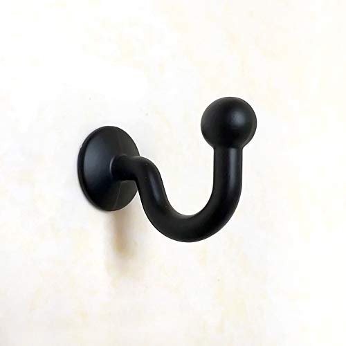 Hdtyyln 2 Pairs Curtain Hooks for Drapes, European Style Curtain Hook, Black Window Curtain Holdback Tiebacks, Heavy Duty Wall Mounted Hooks for Curtain Cup Key Bags, Home Decorative Hangers - Image 5