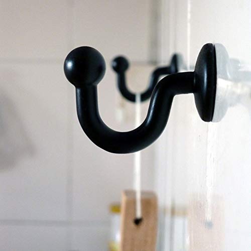 Hdtyyln 2 Pairs Curtain Hooks for Drapes, European Style Curtain Hook, Black Window Curtain Holdback Tiebacks, Heavy Duty Wall Mounted Hooks for Curtain Cup Key Bags, Home Decorative Hangers - Image 2