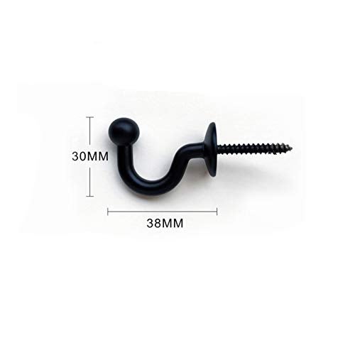 Hdtyyln 2 Pairs Curtain Hooks for Drapes, European Style Curtain Hook, Black Window Curtain Holdback Tiebacks, Heavy Duty Wall Mounted Hooks for Curtain Cup Key Bags, Home Decorative Hangers - Image 4