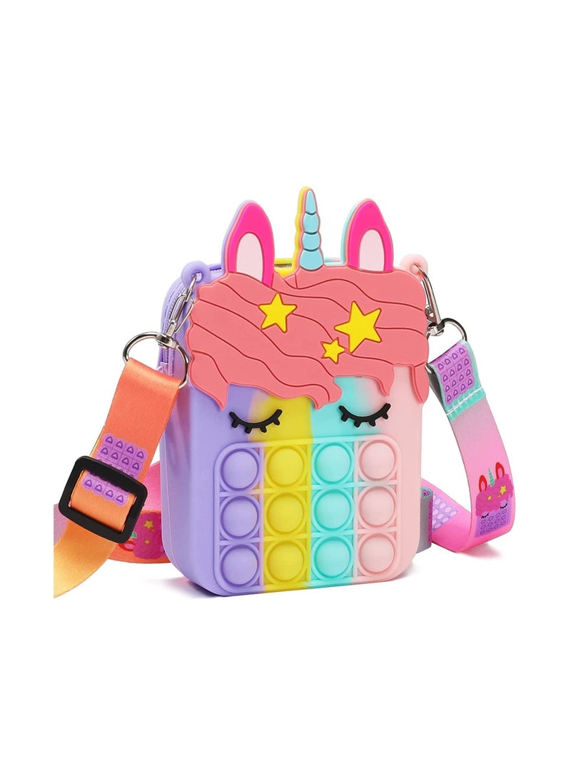 LEDIN Pop Shoulder Bag Fidget Toys Pop it Purse for Girls Decompression Sensory Push Bubble Fidget Toy Stress Relief Christmas Birthday Gifts for Girls Kids - Image 1