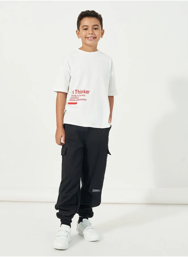 Styli Relaxed Fit Cargo Pants with Drawstring