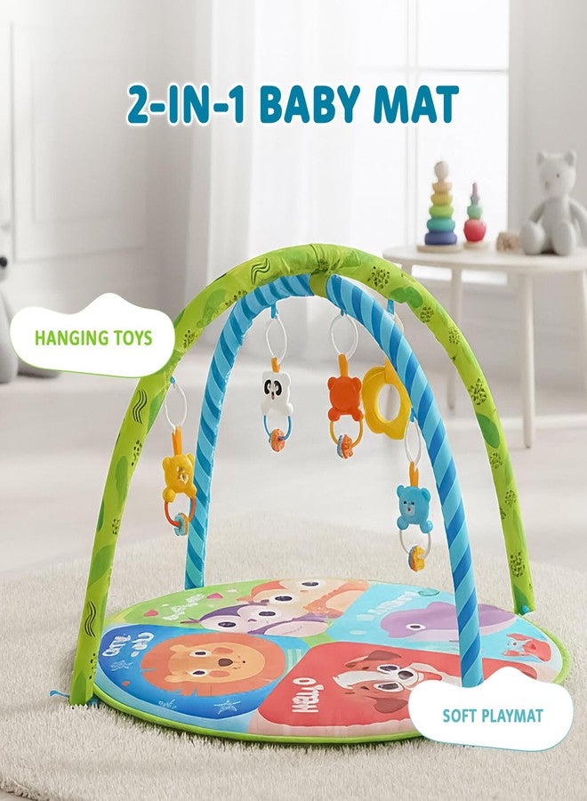 Supples Amazon Brand - Supples Baby Play Gym Mat | Activity Play Gym with Hanging Toys | 2-in-1 Baby Mat for 2+ Months | Animal Print | Multicolor | Soft Baby Bedding - Image 2