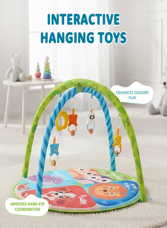 Supples Amazon Brand - Supples Baby Play Gym Mat | Activity Play Gym with Hanging Toys | 2-in-1 Baby Mat for 2+ Months | Animal Print | Multicolor | Soft Baby Bedding - Image 5