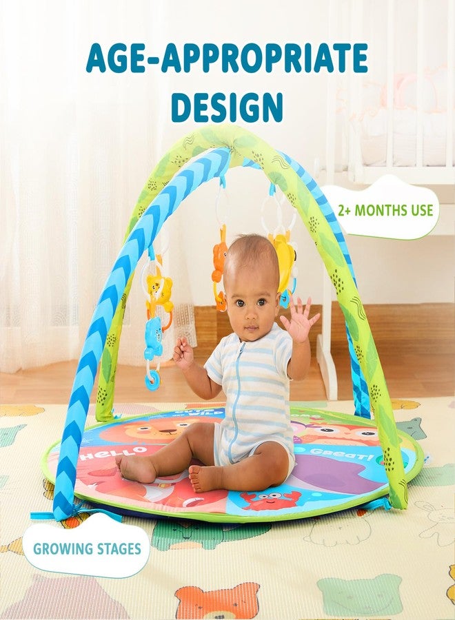 Supples Amazon Brand - Supples Baby Play Gym Mat | Activity Play Gym with Hanging Toys | 2-in-1 Baby Mat for 2+ Months | Animal Print | Multicolor | Soft Baby Bedding - Image 3