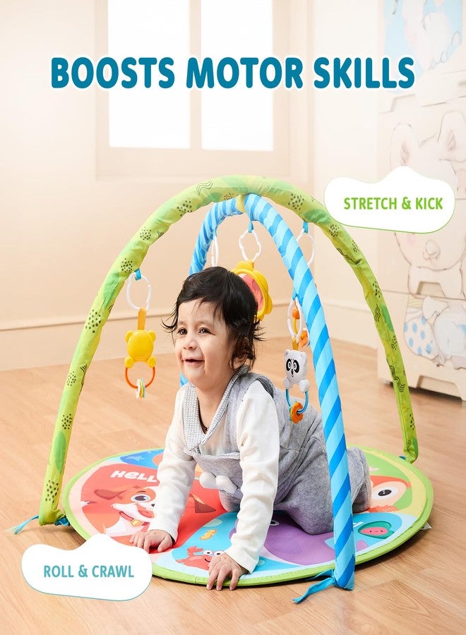 Supples Amazon Brand - Supples Baby Play Gym Mat | Activity Play Gym with Hanging Toys | 2-in-1 Baby Mat for 2+ Months | Animal Print | Multicolor | Soft Baby Bedding - Image 4