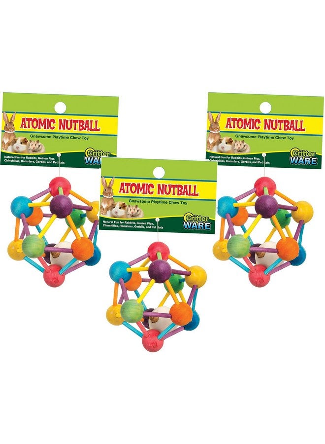 وير مانيوفاكتشارينج (عبوة من 3 قطع) ألعاب خشبية على شكل كرات جوز ذرية للحيوانات الأليفة الصغيرة من Ware Manufacturing - كبيرة - Image 1
