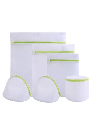 6-Piece Mesh Zipper Laundry Bag Set (White/Green) - pzsku/Z16D04F7ACB2EB954B41CZ/45/_/1720710670/85e4ce45-1630-459e-8b0e-6945a55fa086