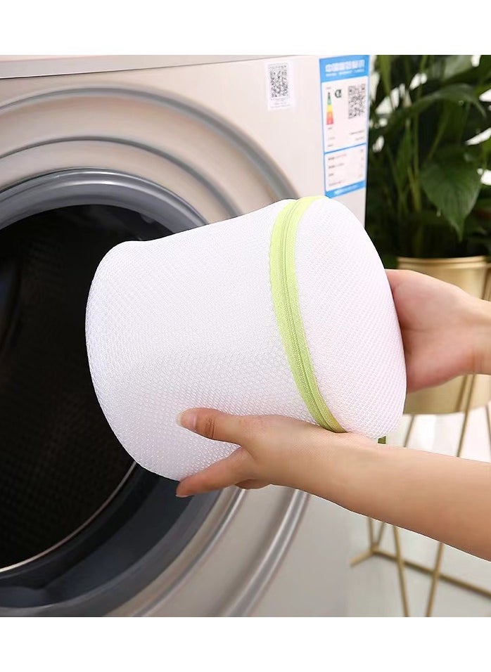 6-Piece Mesh Zipper Laundry Bag Set (White/Green)