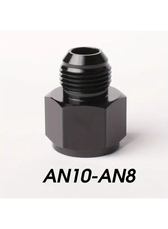 AN10 Female To AN8 Male Aluminum Fuel Pump Oil Cooler Adapter Black Hex Nut - Image 2