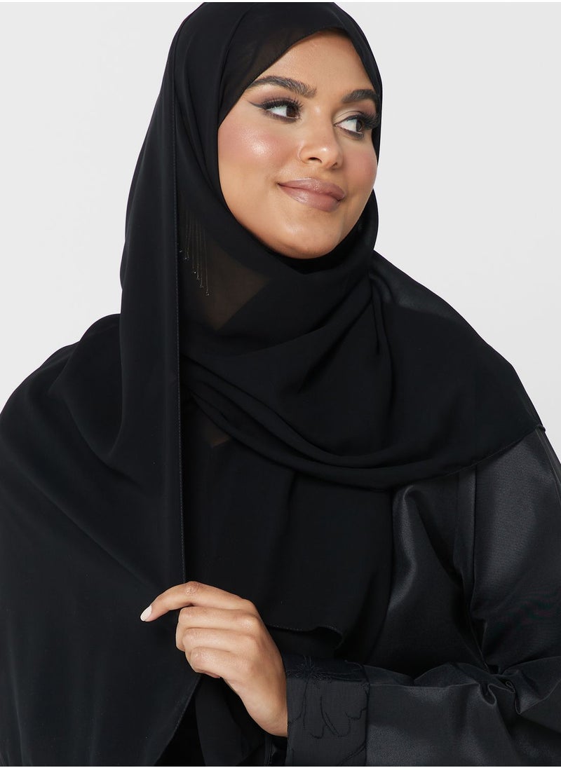 hayas closet - Tiered Embellished Abaya - Image 1
