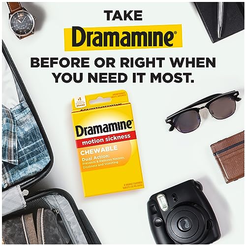 Dramamine Chewable, Motion Sickness Relief, Orange Flavor, 4 Count - Image 3