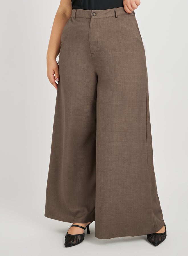Styli Plus Size High Rise Wide Leg Trousers - Image 2