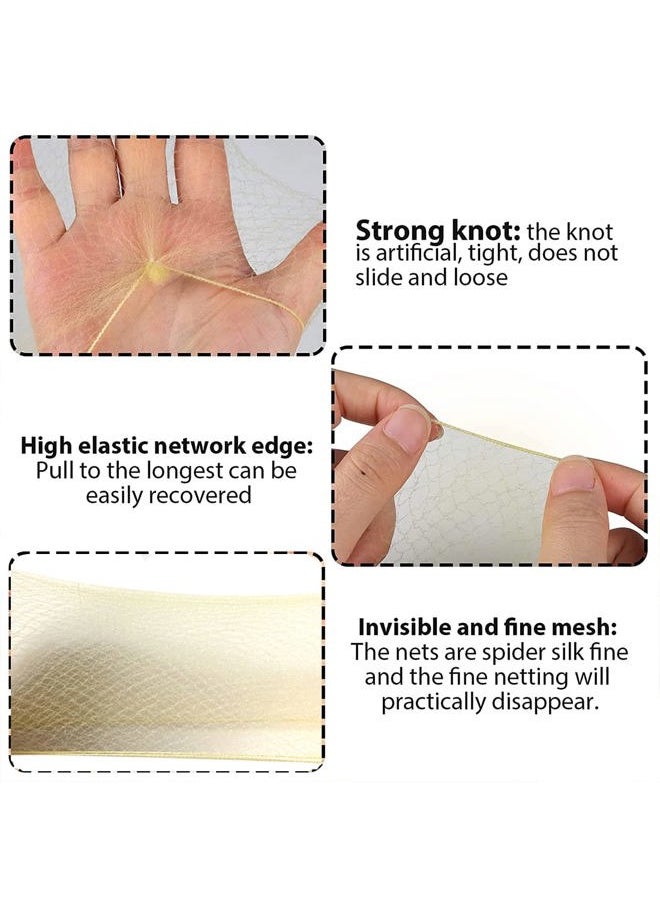Polly Online 20 Pcs Hair Nets for Women Bun,Invisible Hair Nets Elastic Edge Mesh (Blonde)  - Image 4