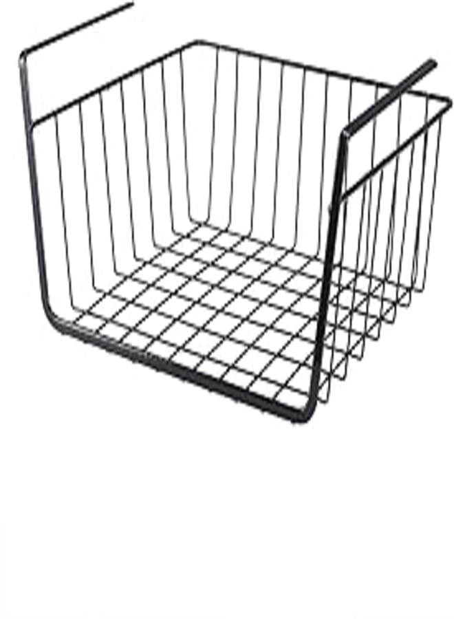 Undershelf Storage Basket Under Shelf Wire Basket Household Metal Under Shelf Hanging Storage Bin Basket Slides Under Shelves for Storage Space Saving for Kitchen Pantry Bookshelf (Small, 1 PC) 