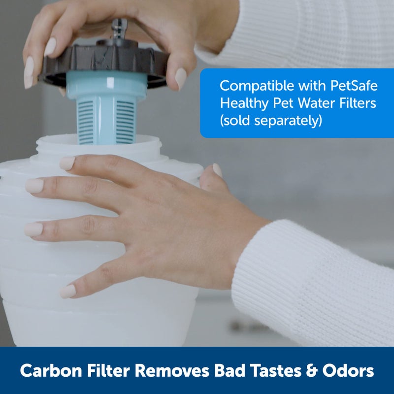 PetSafe Healthy Pet Water Station - Small, 64 oz Capacity - Gravity Pet Water Fountain, Automatic Cat Water Fountain, Dog Water Fountain, Water Dispenser - Removable Stainless Steel Bowl Included - Image 4