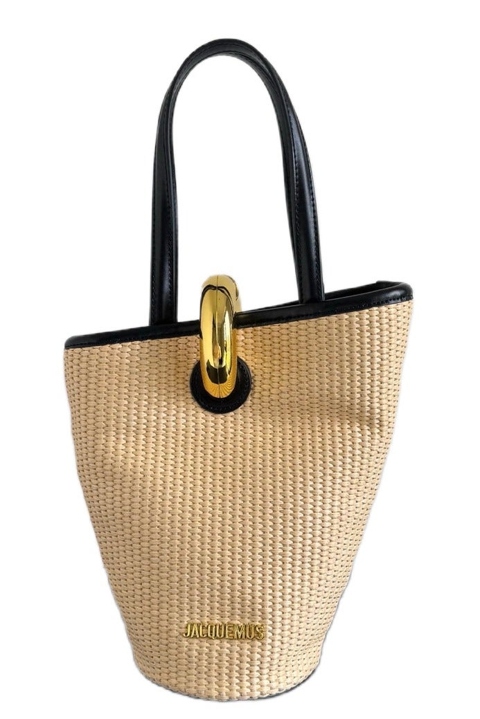 JACQUEMUS Leather petit Bambola bucket bag with crossbody strap - Image 1