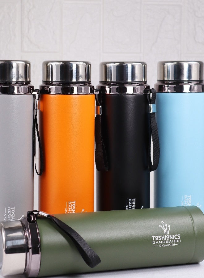 Toshionics 1000ml Double Layer Stainless Steel Vacuum Thermal Flask – Hot and Cold Double Wall Insulated Thermos – SUS316 Inner, SUS304 Shell, Leakproof and BPA-Free Flask – Hot and Cold Beverage Flask for Adults & Kids – Home, Office, School, Travel, Outdoor, Camping, Travel and Trip Drinking Container, 32oz Drinking Water Flask - Image 3
