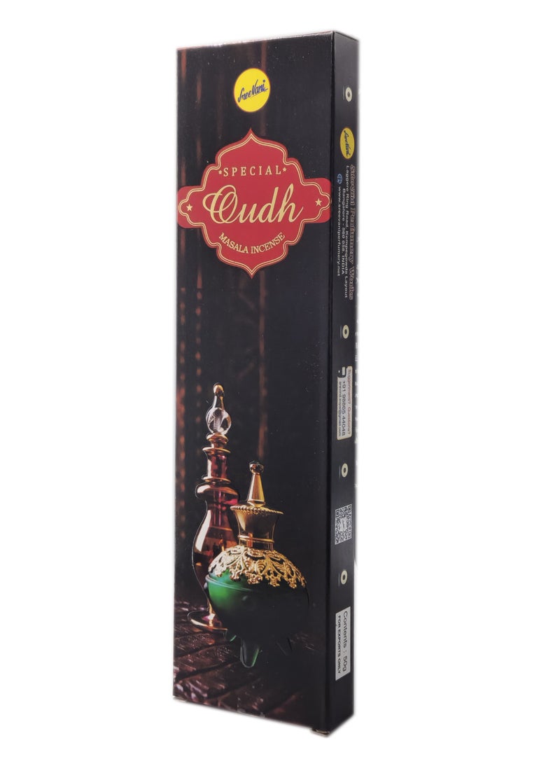 Sree Vani Sreevani Premium Oudh Incense Sticks (Pack of 12) – Natural Cambodian Oud, Long-Lasting 23cm Sticks, 50g Each  – Luxury Arabic Home & Office Agarbatti - Image 2