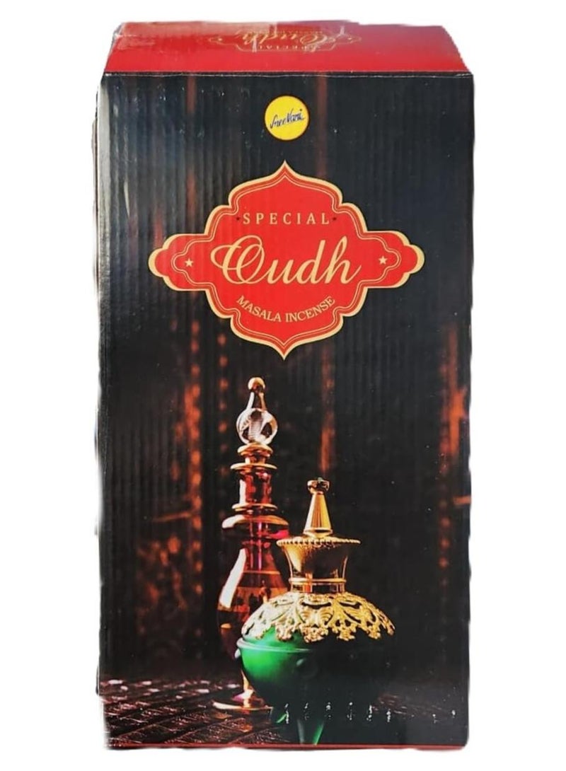 Sree Vani Sreevani Premium Oudh Incense Sticks (Pack of 12) – Natural Cambodian Oud, Long-Lasting 23cm Sticks, 50g Each  – Luxury Arabic Home & Office Agarbatti - Image 1