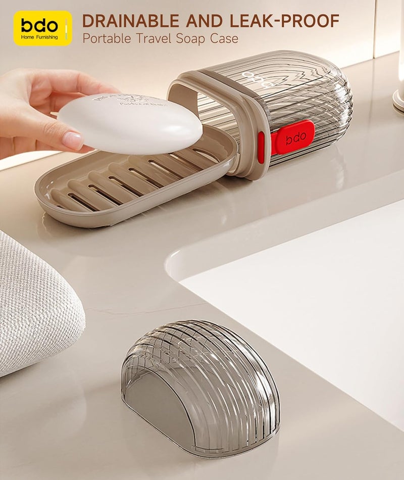Doter Travel Soap Case, Leakproof Soap Container with Lid, Portable Bar Soap Holder for Traveling, Soap Dish for Bathroom, Shower, Gym, School, Camping, Vacation, Outdoor-Transparently - Image 2