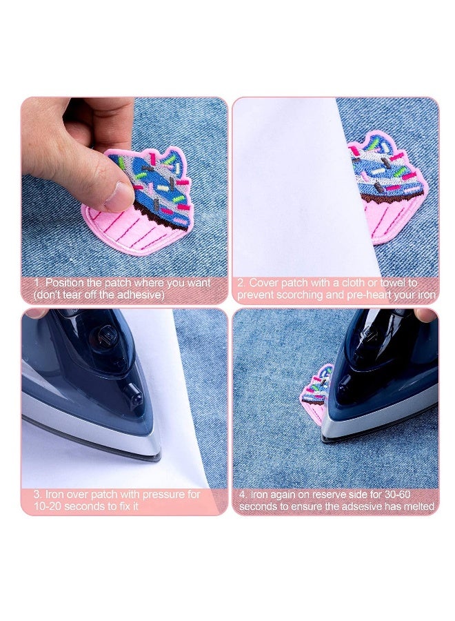 Colorful Cupcake Shape Embroidered Patches, 13 Pcs Iron-On Patches for Clothing, Jackets, Bags, DIY Craft Decoration for Hats, Backpacks, and Jeans - Image 2