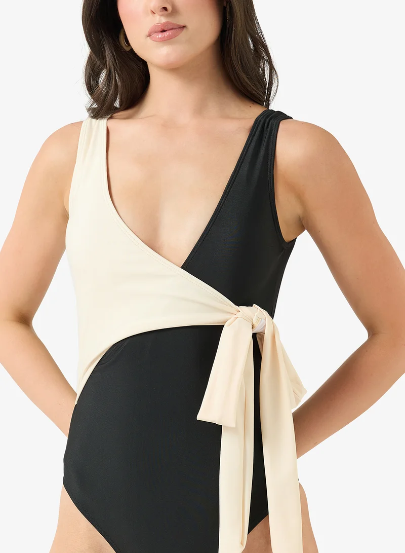 Ginger Colorblock Wrap Arpund Swimsuit