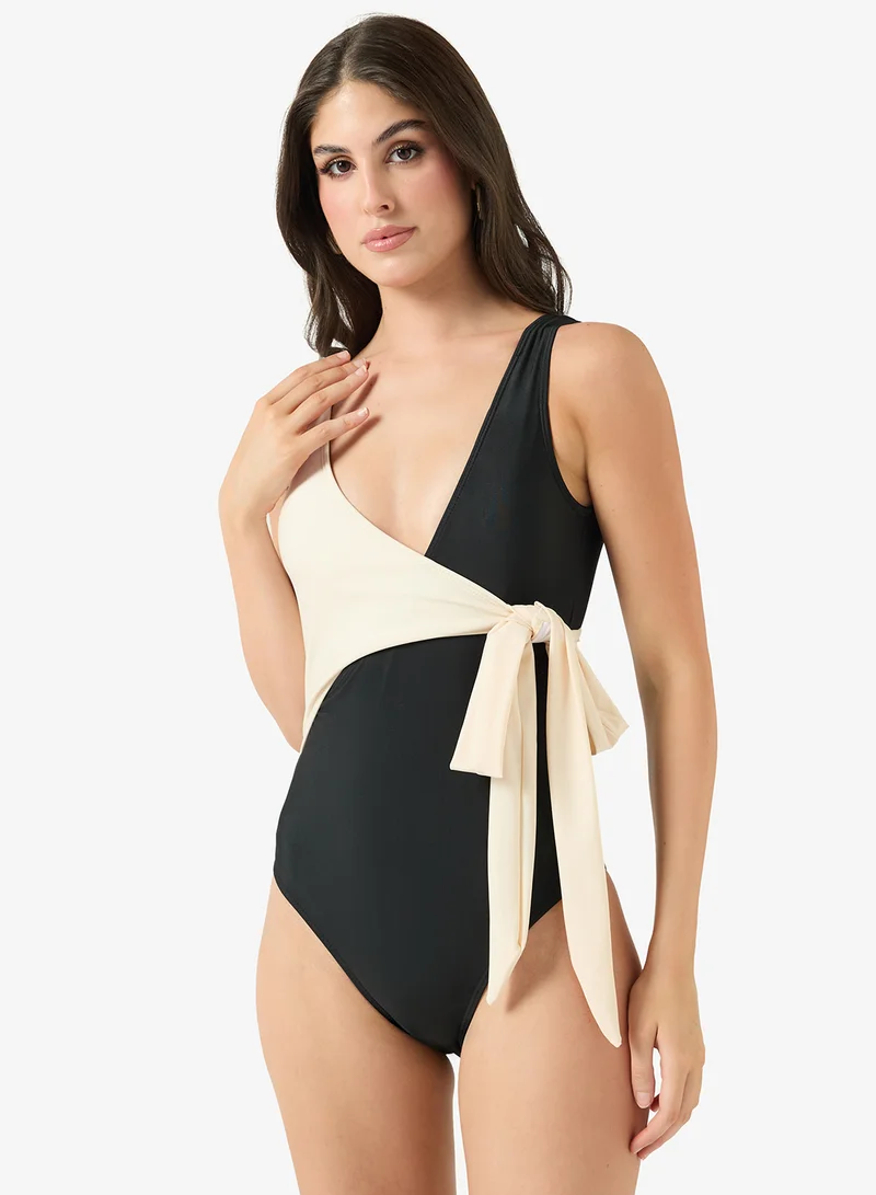 Ginger Colorblock Wrap Arpund Swimsuit