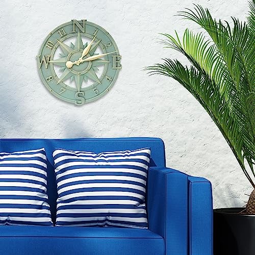 Whitehall Products Compass Rose Clock, Bronze Verdi - Image 2