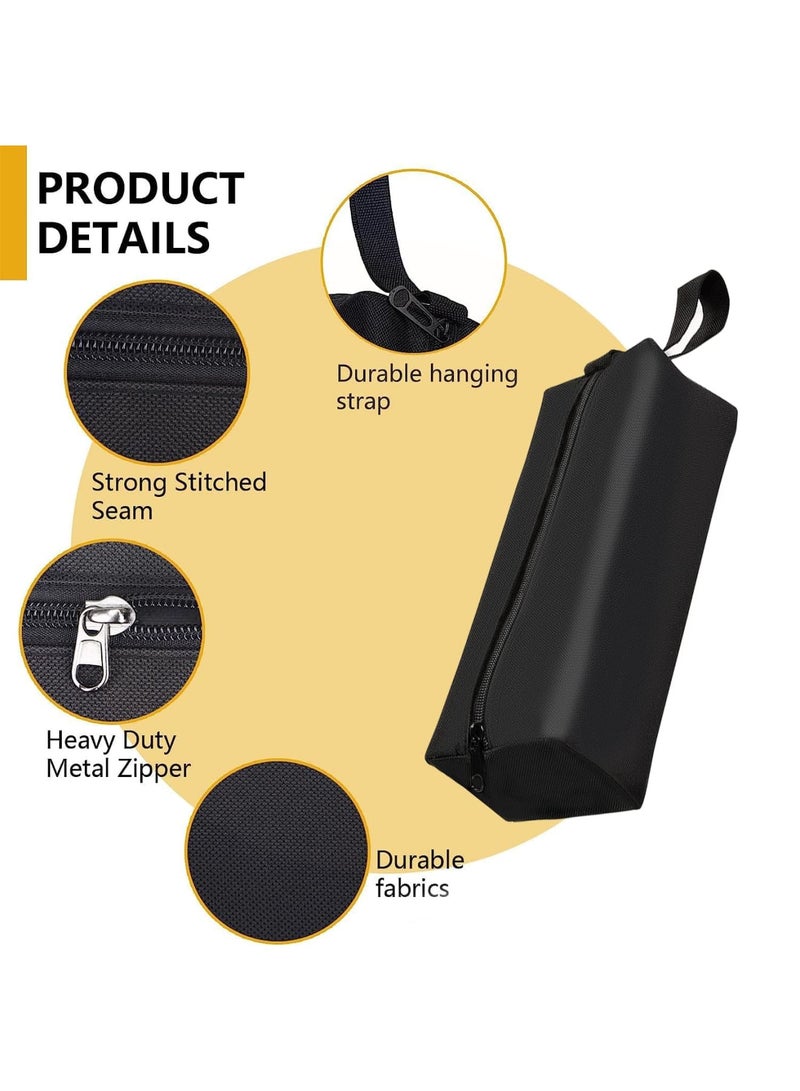 SYOSI 3 Pack Small Tool Bag with Zipper - Heavy Duty Multi-purpose Tool Pouch Bags with Waterproof Oxford Canvas - Ideal for Tools, Gadgets, Cosmetics, Stationary - Black (9.8 x 3.3 x 2.7 Inch) - Image 4