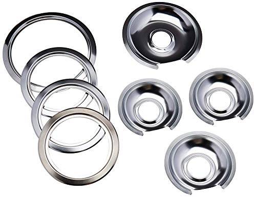 Range Kleen - Chrome Style D contains (3) 6" pan/ring & (1) 8" pan/ring for GE, Hotpoint, & Kenmore prior to 1995 - Image 1