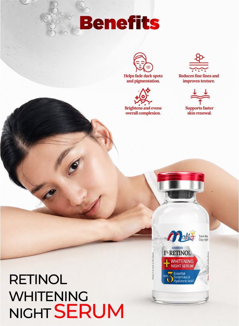 Malika Retinol + Glowing Serum | Trial Size 3ml | Anti Aging Serum | Dark Spot Remover for Face - Image 3