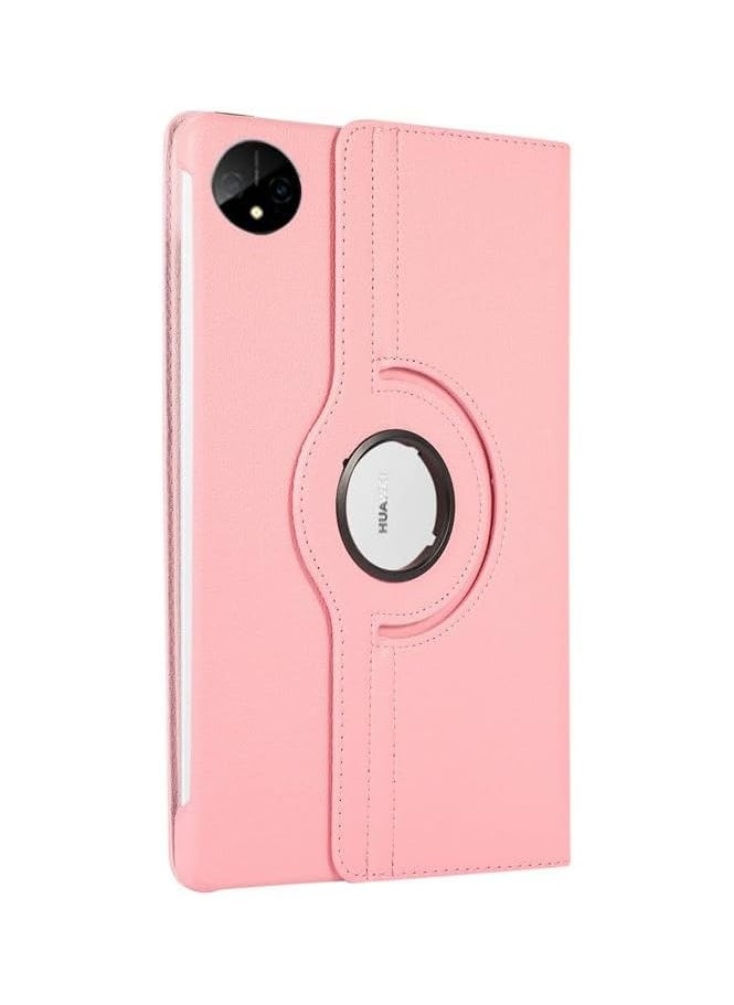 Compatible with Huawei MatePad Pro 12.2 inch 2024 Tablet PU Leather Cover Sleep Wake Function 360 Rotating Stand Protective Shell For MatePad Pro 12.2'' (Pink)