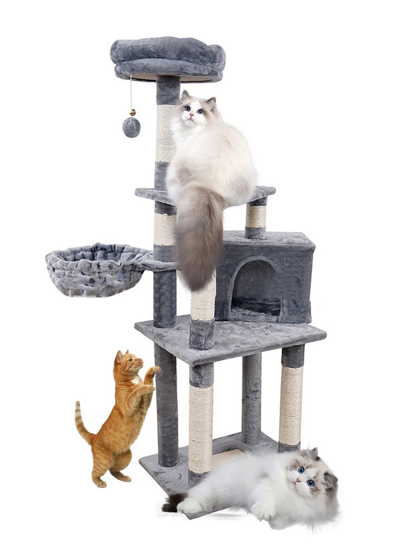 Kidle Cat Climbing Frame Cat Tree Toys Cat House Cat Jumping Platform Claw Scratching Post 37*47*133cm - Image 1