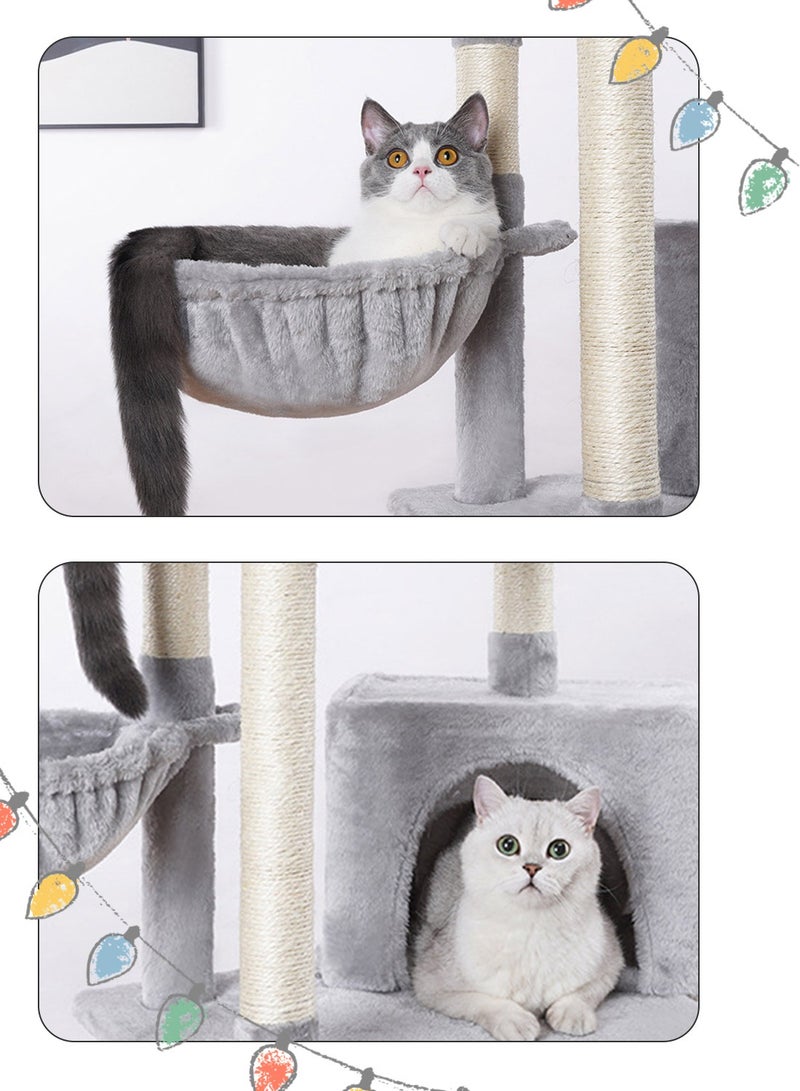 Kidle Cat Climbing Frame Cat Tree Toys Cat House Cat Jumping Platform Claw Scratching Post 37*47*133cm - Image 2
