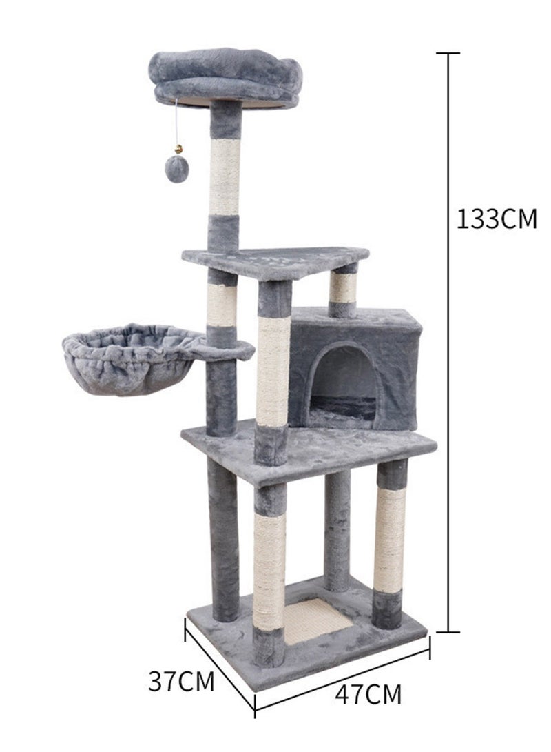 Kidle Cat Climbing Frame Cat Tree Toys Cat House Cat Jumping Platform Claw Scratching Post 37*47*133cm - Image 5