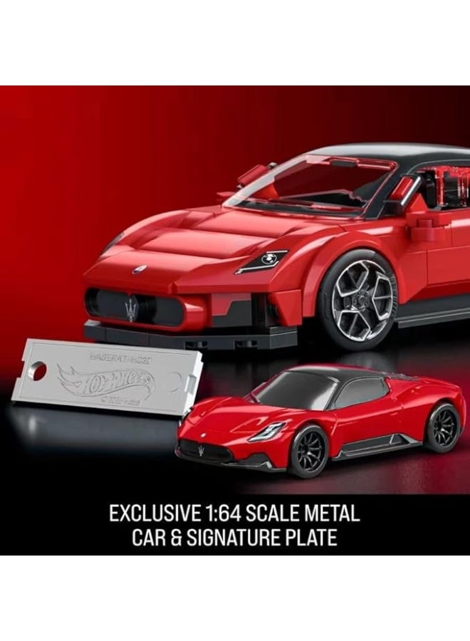 Hot Wheels Maserati MC20 1:32 Scale Building Kit with 1:64 Mini Car, 250 Pieces - Image 4