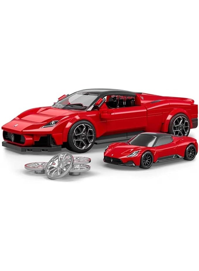Hot Wheels Maserati MC20 1:32 Scale Building Kit with 1:64 Mini Car, 250 Pieces - Image 1