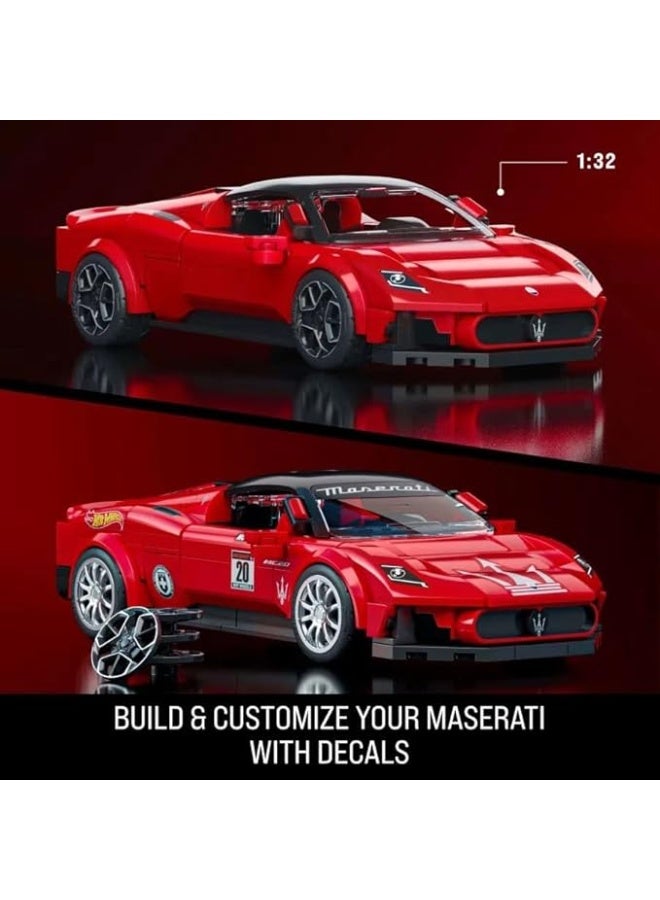 Hot Wheels Maserati MC20 1:32 Scale Building Kit with 1:64 Mini Car, 250 Pieces - Image 2
