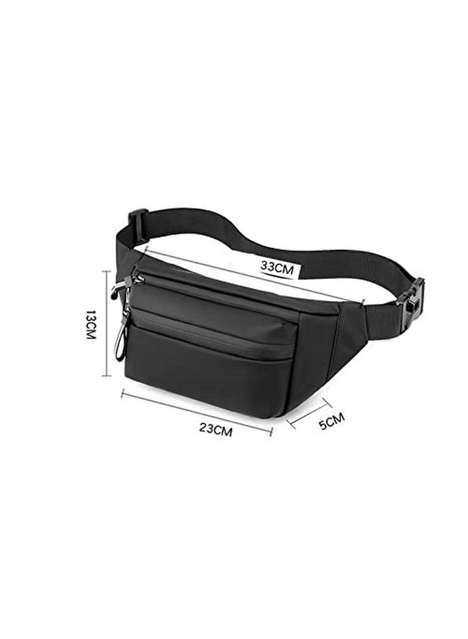 Vakra Waist Pack Travel Handy Hiking Zip Pouch Document Money Phone Belt Sport Bag for Men and Women and Adult Leather (Black) - Image 4