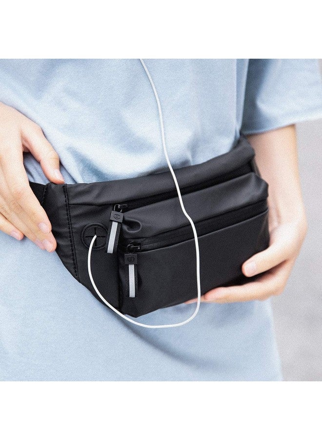Vakra Waist Pack Travel Handy Hiking Zip Pouch Document Money Phone Belt Sport Bag for Men and Women and Adult Leather (Black) - Image 3