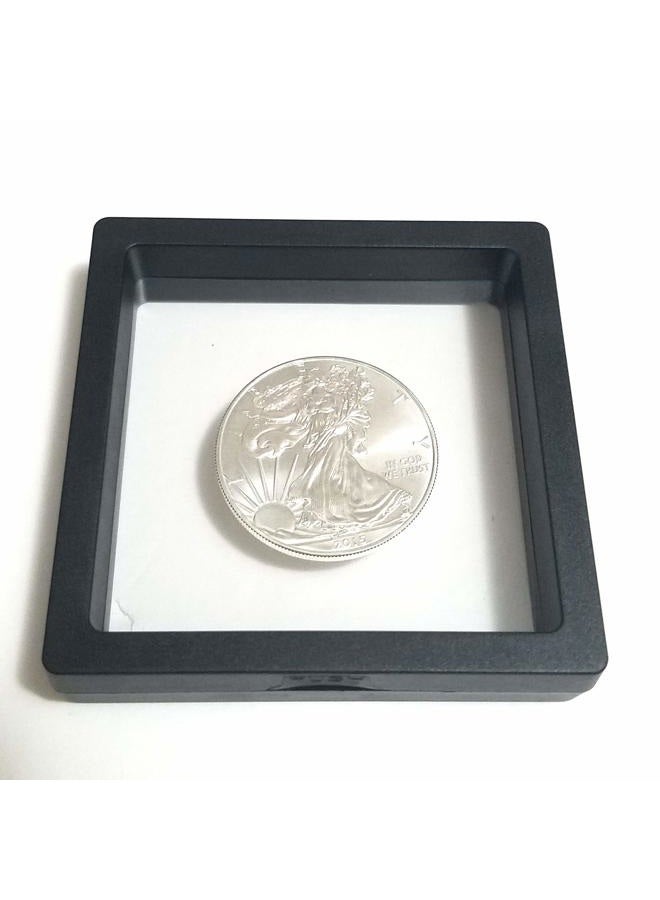 JM Future Black Transparent 3D Floating Frame Display Holder/Box/Frames for Challenge Coins, AA Medallions, Antique, Jewelry,Gift, 3.5 x 3.5 x 0.75 Inches (Set of 2 pcs) - Image 4