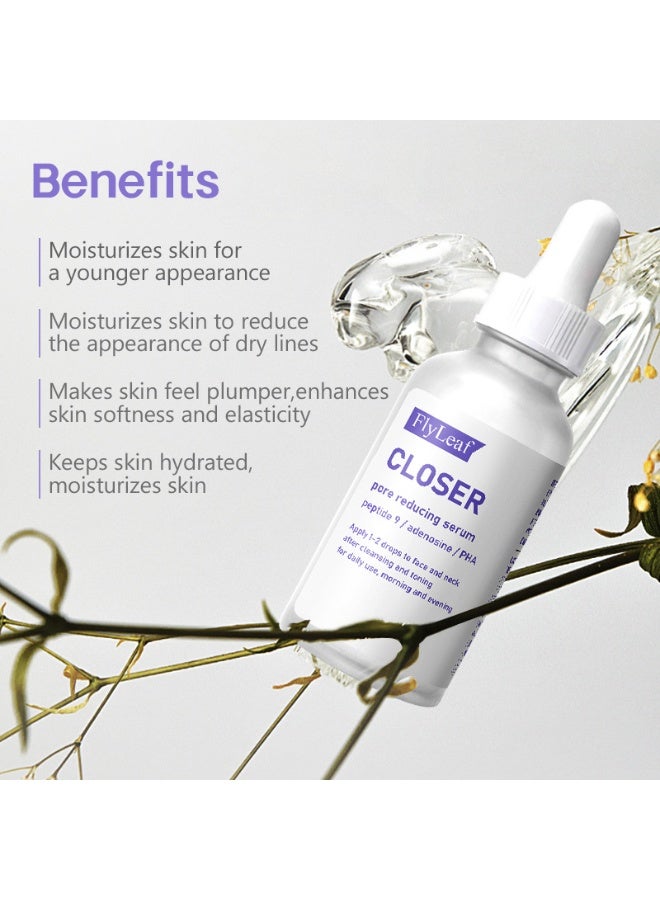 Fly Leaf Closer Serum | Pore Minimizer Serum | 9 Peptides, Vegan Collagen, Adenosine, PHA | Korean Pore Minimizer for Glass Skin, Anti-Aging, Hydration, Elasticity | 1.01 fl oz - Image 5