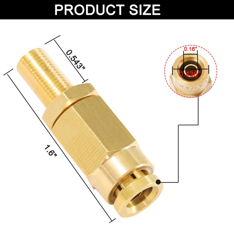 Breezliy 14 Inflation Schrader Valve with Push to Connect for 14 OD Air Line Tubing and Air Spring Suspension for Semi Truck Trailer Tractor 2PCS 14 Inflation Schrader Valve - Image 4