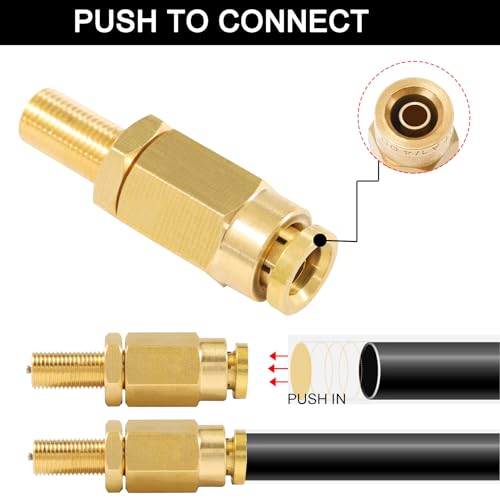 Breezliy 14 Inflation Schrader Valve with Push to Connect for 14 OD Air Line Tubing and Air Spring Suspension for Semi Truck Trailer Tractor 2PCS 14 Inflation Schrader Valve - Image 5