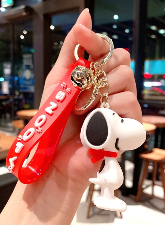 B239 Snoopy with red rope Cartoon keychain accessory*1 piece