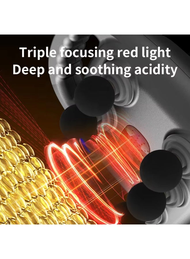 جهاز مساج بستة رؤوس مع حرارة بالأشعة الحمراء لتفتيت الشد العضلي – موديل FZ‑60، بطارية 2000mAh، 9 سرعات - Image 2