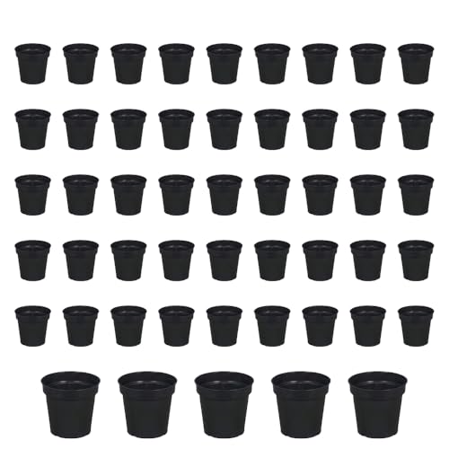 MyOwnGarden Seedling Pots 2 inch Black Plastic Nursery Pot, Small Planter Starting Pots with Drainage Holes, Strong Nursery Pots for Starting Transplanting Plants (100) - Image 1