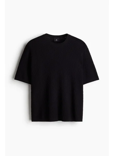 H&M Regular Fit Textured-knit T-shirt